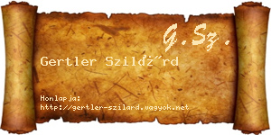 Gertler Szilárd névjegykártya